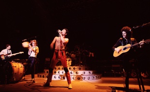 Queen en concert à Birmingham en Angleterre en 1979.