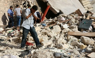 Le quartier de Sakhur, tenu par les rebelles à Alep, a été bombardé le 19 juillet 2016