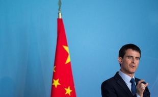 Le Premier ministre français Manuel Valls à Shanghai,le 31 janvier 2015