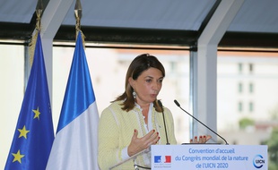 Martine Vassal lors d'une visite officielle de Nicolas Hulot en juin 2018