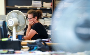 La canicule n'épargne pas les bureaux, comme ici à Ostende (Belgique)