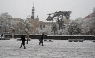 Toulouse, le 3 février 2015 - Chutes de neige dans les rues de Toulouse