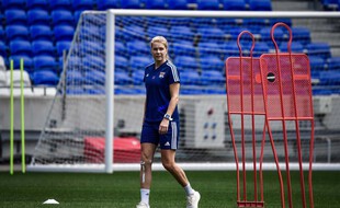 Ada Hegerberg, ici lors d'un entraînement au Parc OL en juin 2020, peu avant d'être opérée d'une fracture du tibia gauche.