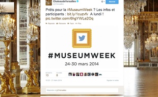 Capture d'écran du compte Twitter du Château de Versailles