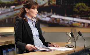 Carla Bruni-Sarkozy lors de son passage sur le plateau du 13 Heures de TF1, le 16 mai 2011.