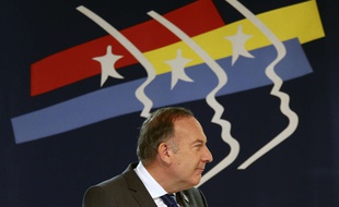 Pierre Gattaz le 24 septembre 2014 ausiège du MEDEF lors de la présentation du projet «1 million d'emplois»