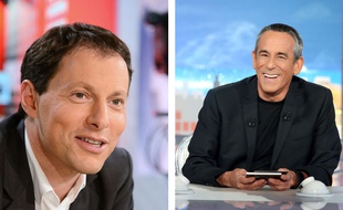 Les animateurs télé Marc-Olivier Fogiel, à gauche, et Thierry Ardisson, à droite.