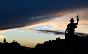 La statue de la place de la République, le 10 janvier 2016 à Paris
