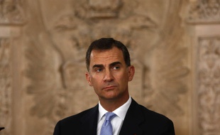 Le Prince Felipe pendant la cérémonie d'abdication de son père Juan Carlos, le 18 juin 2014.