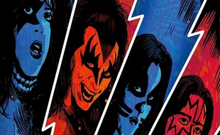 Les quatre membres du groupe Kiss en BD