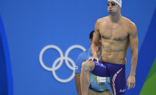 Michael Phelps dans son maillot de bain le 8 août 2016 à Rio.