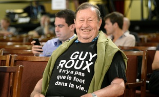 Guy Roux à une conférence de presse du Mondial 2014 à Ribeirao Preto (Brésil), le 22 juin 2014.