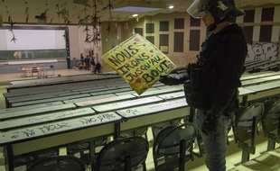 Evacuation de la faculté Paul-Valery, par les forces de Police. Montpellier, le 23 Avril 2018.