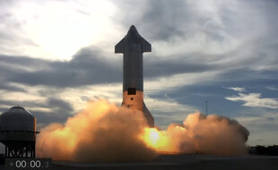 Le prototype Starship «SN10» de SpaceX au décollage, à Boca Chica, au Texas, le 3 mars 2021.