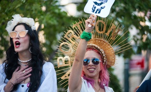 Des manifestantes contre les lois anti-avortement, à New York, le 21 mai dernier.