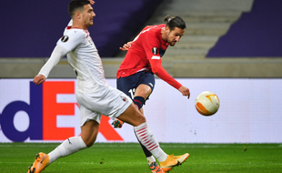 Le Lillois Yazici face au Milan AC la saison passée en Ligue Europa