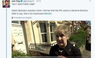 Capture d'écran de Twitter de l'interview pour la BBC de Brenda et de son coup de gueule.
