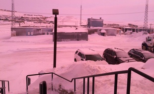 Chaque soir, la semaine du 11 janvier 2015, la ville canadienne d'Iqaluit, située au bord de l'océan Arctique, s’est parée de rose.
