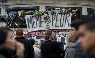 Place de la République, à Paris, le 16 novembre 2015.