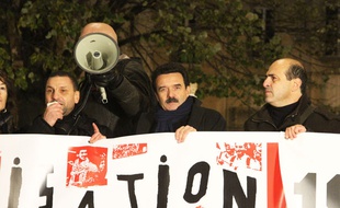 Rassemblement à Paris pour le trentième anniversaire de la marche contre le racisme pour l’égalité et la justice en presence d'Edwy Plenel, journaliste et co-fondateur de Mediapart.
