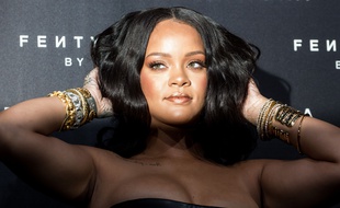 Rihanna à Milan pour le lancement de Fenty Beauty en Italie le 5 avril 2018.