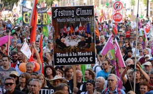 Des manifestants anti-G7, le 4 juin 2015 à Munich