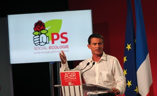 Manuel Valls lors de son discours dimanche 30 août, pour la fin de l'université d'été du PS.