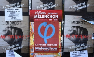 Des affiches pour Jean-Luc Mélenchon