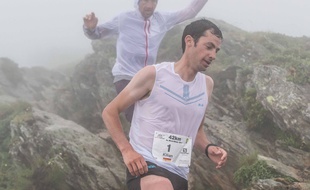 Kilian Jornet, ici ce dimanche lors des 42 km du Marathon du Mont-Blanc.