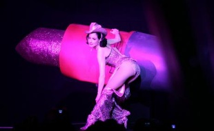 Mercredi 23 mai. Pour l'occasion, la danseuse et mannequin Dita von Teese a offert une des performance d'effeuillage glamour...