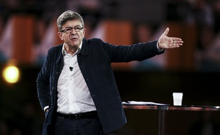 Jean-Luc Mélenchon pendant la campagne présidentielle, le 29 mars 2017.