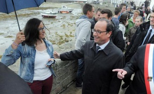 Francois Hollande le 25 août 2014 à l'île de Sein