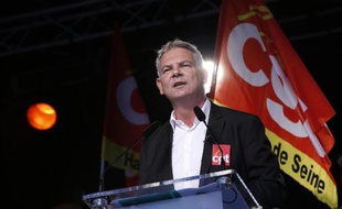 Le secrétaire général de la CGT Thierry Lepaon le 16 octobre 2014 à Paris