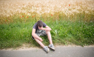 Adolescent déprimé, illustration.
