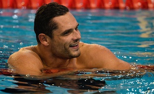 Florent Manaudou lors des championnats de France en petit bassin à Angers, le 14 décembre 2019.
