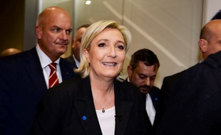 Marine Le Pen, présidente du Front national au Salon des Entrepreneurs, le 1er février 2017 à Paris
