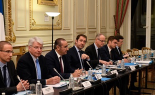 Des discussions entre syndicats de police et le ministre de l'Intérieur, place Beauvau, le 18 décembre 2018.