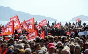 Le meeting de Jean-Luc Mélenchon sur la plage du Prado en 2012