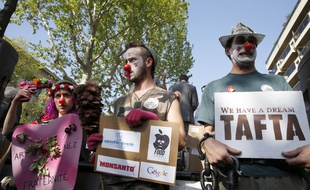 Des manifestants anti-Tafta, le 10 avril 2014, à Paris.
