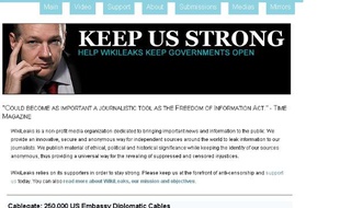 Capture d'écran du site Wikileaks, hébergé par Libération