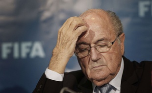 Sepp Blatter en conférence de presse le 19 décembre 2014.