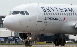 Illustration: Un avion Skyteam affrété par Air France le 21 juin 2012 à l'aéroport de Roissy.