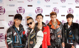 Le groupe de K-Pop Big Bang, de gauche à droite: Seungri, G-Dragon, Taeyang, T.O.P, et Daesung