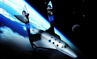 SpaceShipTwo (vue d'artiste) devrait commencer ses vols commerciaux à 110 km d'altitude à partir de 2011 ou 2012