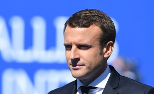 Emmanuel Macron lors de son arrivée au sommet de l'Otan, à Bruxelles, le 25 mai 2017.