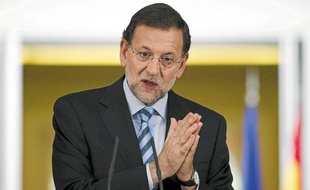 Le Premier ministre espagnol, Mariano Rajoy, lors d'une conférence de presse.