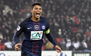 Thiago Silva pendant le match PSG - Bastia le 7 janvier 2017