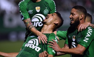 Illustration de Tulio De Melo, joueur du club Chapecoense, le 25 juillet 2017 en Copa Sudamericana.