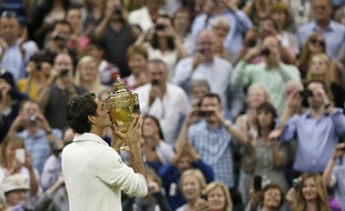 Roger Federer après sa victoire à Wimbledon, le 8 février 2012