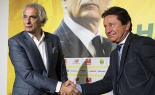 Coach Vahid et le président Kita, le jour de la présentation du technicien en octobre à la Beaujoire.